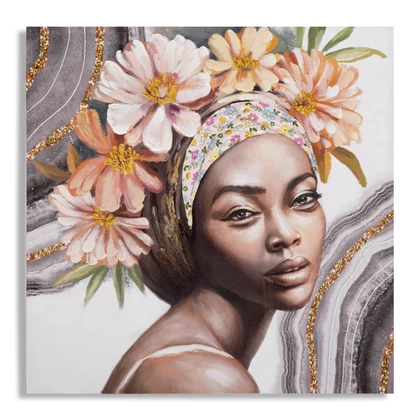 Naomi női portrét ábrázoló falikép -a- 100x3x100 cm