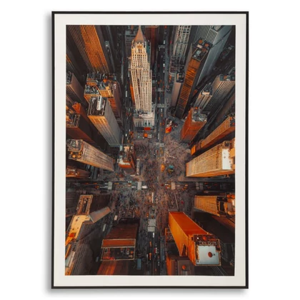New York madártávlatból falikép vászonra nyomtattva lakkozott kerettel -B- 72X4X102 cm