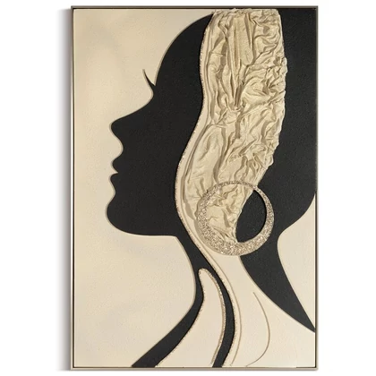 Női alakot ábrázoló falikép 697 Krémszín 82x122x5 cm