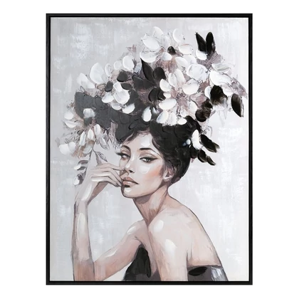 Női alakot ábrázoló falikép 715 Krémszín 60x80x4 cm