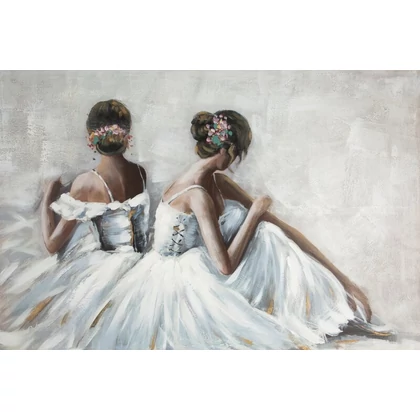 Női alakot ábrázoló kézzel festett falikép 649 Szürke 80x120x3 cm