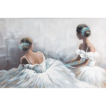 Női alakot ábrázoló kézzel festett falikép 649 Világoskék 80x120x3 cm