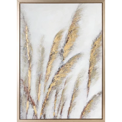 Növényi motívumot ábrázoló falikép 635 Szürke 50x70x3 cm - 8 cm
