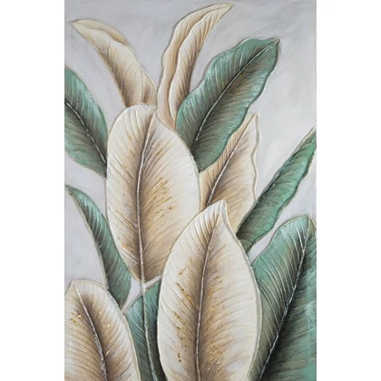 Növényi motívumot ábrázoló kézzel festett falikép 629 Bézs 60x90x3 cm
