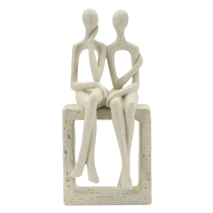 Párszobor figura krémszín 11,5x9x25 cm