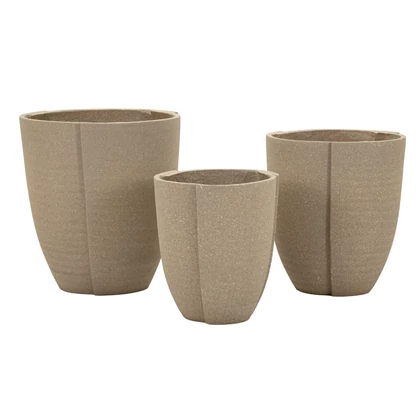 Peru kültéri váza szett 3db-os szett szürke Ø 43X47-36X41,5-30,5X34,5 cm
