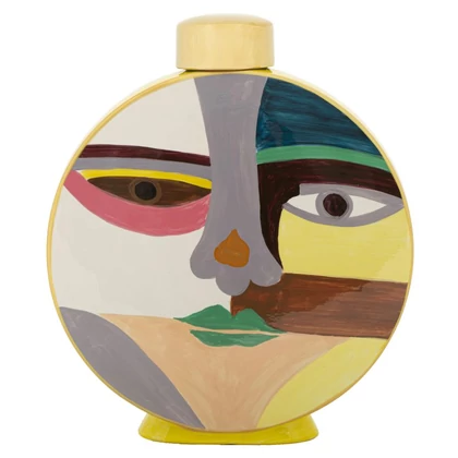 Piccassy kerek váza fedővel színes 28x9x33 cm