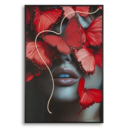 Pillangó falikép LED fénnyel vászonra nyomtattva kerettel 60X3,5X90 cm 