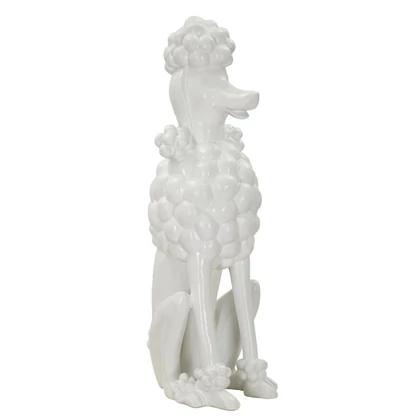 Pudli kutyafigura fehér 20x26x61 cm