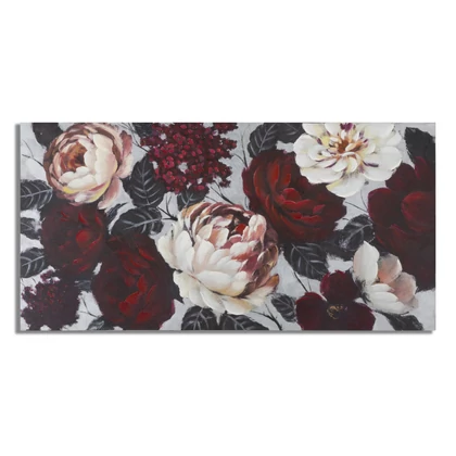 Pünkösdi rózsás festmény fehér/piros/zöld 150x3,8x76 cm