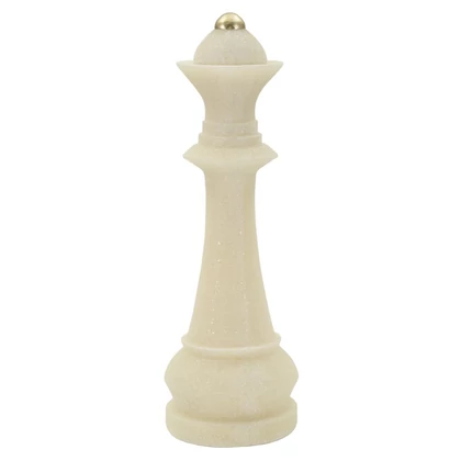 Quartz sakk királynő figura fehér/arany ø 12x36 cm