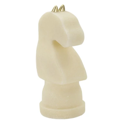Quartz sakk ló figura fehér/arany 14x13x31 cm