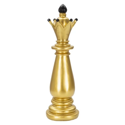 Sakk királynő figura arany/fekete ø 12,5x38,5 cm