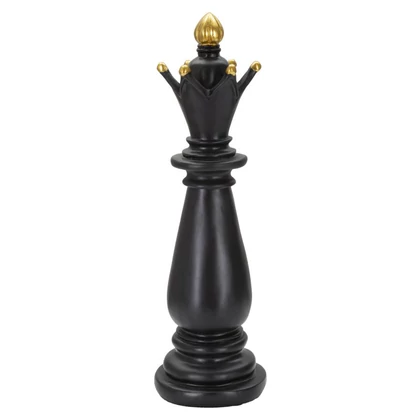 Sakk királynő figura fekete/arany ø 12,5x38,5 cm