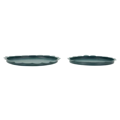 Saturn kerek tál 2db-os szett kékeszöld Ø 33X2-27,5X2 cm
