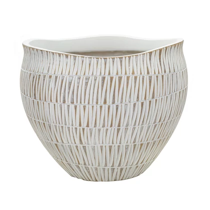 Stiky kaspó fehér/arany ø 30,5x24,5 cm