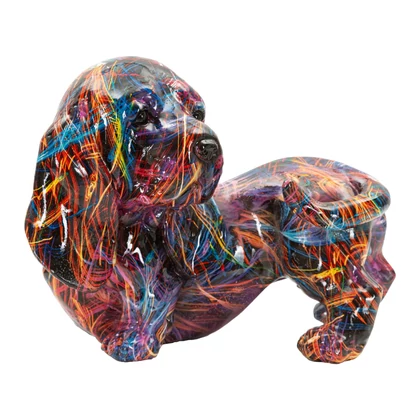 Tacskó figura pszichedelikus többszínű 20X14X16,5 cm