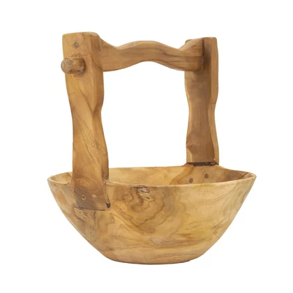 Timbo tál tölgyfából barna 32x25x27 cm