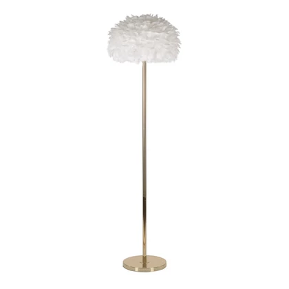 Toll slim állólámpa tollakkal arany/fehér ø 43x170 cm
