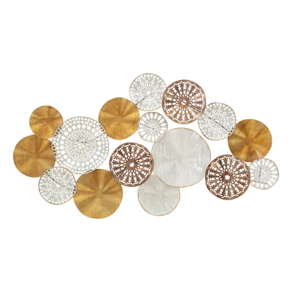 Triby fali dekoráció mandala mintával arany/fehér/barna 125x5,5x68,5 cm