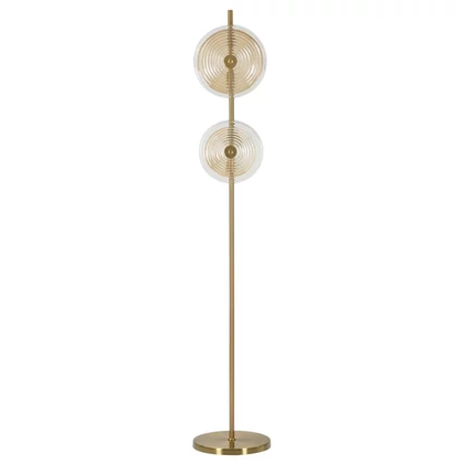 Velence állólámpa 2 fényponntal arany/natúr ø 30x170 cm