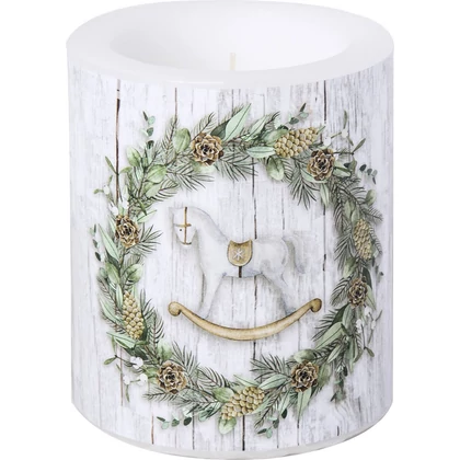 White Xmas hintalovas karácsonyi átvilágítós gyertya