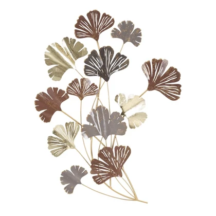 Windy fali dekoráció ginko biloba ágakkal arany/barna/szürke 69,5x5,5x92 cm