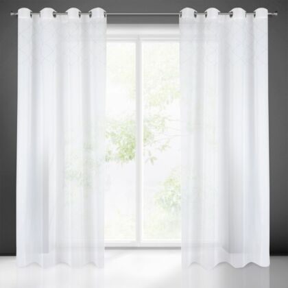Perla díszes sötétítő függöny Fehér 140x250 cm