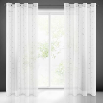 Benay mintás dekor függöny Fehér/ezüst 140x250 cm