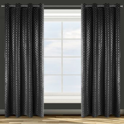 Moly bársony sötétítő függöny Fekete/ezüst 140x250 cm