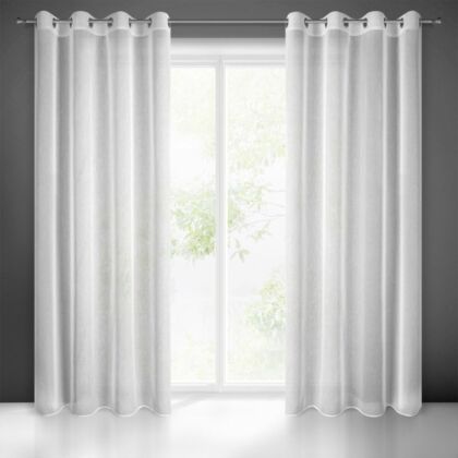 Sonia egyszínű fényáteresztő függöny Fehér 140x250 cm