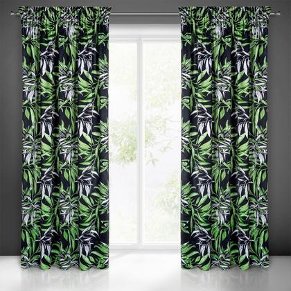 Zoja Pierre Cardin bársony sötétítő függöny Fekete/zöld 140x270 cm