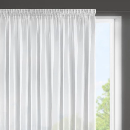 Esel egyszínű fényáteresztő függöny Fehér 350x150 cm