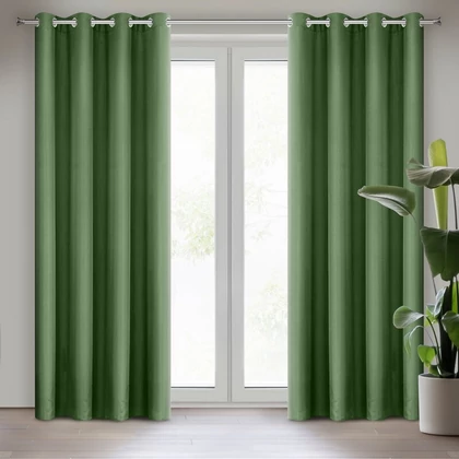Rita egyszínű dekor függöny Sötétzöld 140x250 cm