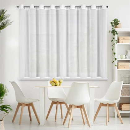 Arleta függöny finom fényű sifon szövetből Fehér 295x160 cm