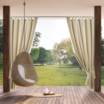 Garden vízálló kerti függöny elkötővel Bézs 155x260 cm