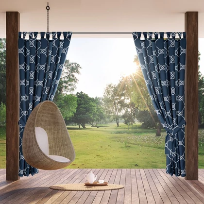 Garden vízálló kerti függöny elkötővel Gránátkék 155x240 cm