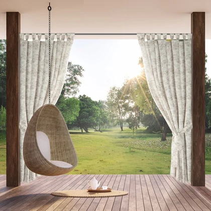 Garden12 vízálló kerti függöny elkötővel Krémszín 155x260 cm