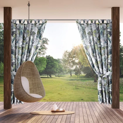 Garden20 vízálló kerti függöny elkötővel Zöld 155x240 cm