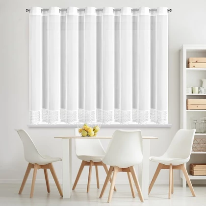 Katrina díszes fényáteresztő függöny Fehér 350x150 cm