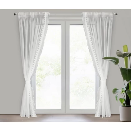 Larisa dekor függöny szett Fehér 140x270 cm 2db
