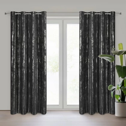 Libi mintás dekor függöny Fekete 140x250 cm
