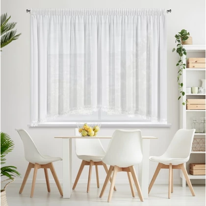 Loreta díszes fényáteresztő függöny Fehér 400x160 cm