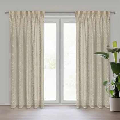 Nela vászon függöny Világosbézs 140x270 cm