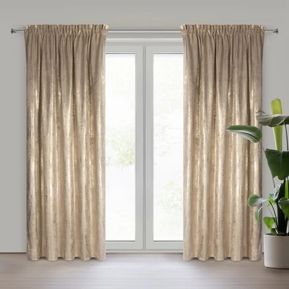 Renia bársony sötétítő függöny Bézs 140x270 cm