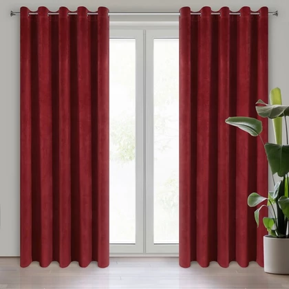 Villa bársony sötétítő függöny Sötét vörös 140x250 cm