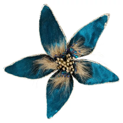 Karácsonyi dekoráció mikulásvirág 170 Gránátkék 20x4 cm