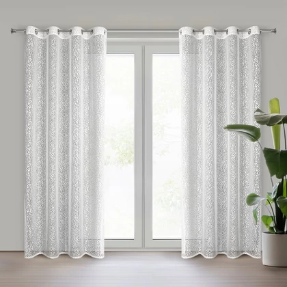 Mera jacquard dekor függöny Fehér 140x250 cm
