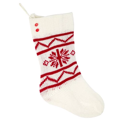 Mikulás csizma akasztóval Fehér 50 cm