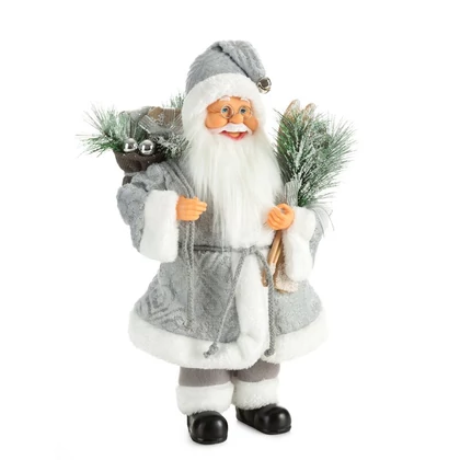 Mikulás figura 80c Ezüst 40 cm